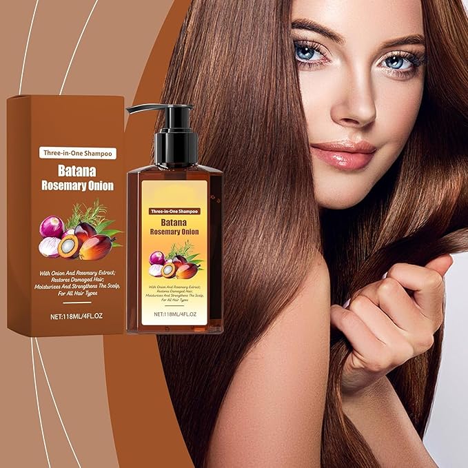 3-in-1 Nourishing Conditioning Shampoo, Hair Growth Shampoo with Rosemary, Batana, Onion for Men & Women Reduce Hair Loss (1pcs)