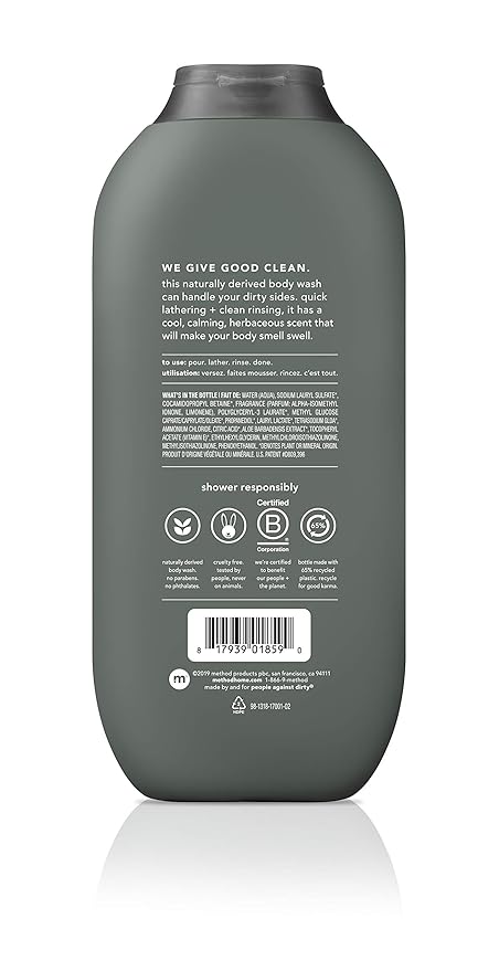 Method Men, 3-pack Body Wash 18 Oz Each (Sea + Surf, Cedar + Cypress, Juniper + Sage)