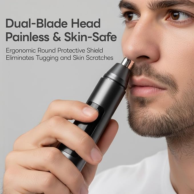 Electric Nose Hair Trimmer for Men Women,Nose & Ear Hair Trimmer,USB-C Charge,Low Noise, Ergonomic Design,Digital Battery Display,Long Lasting, Detachable Washable Head,Mens Nose Trimmer,Ear Hair