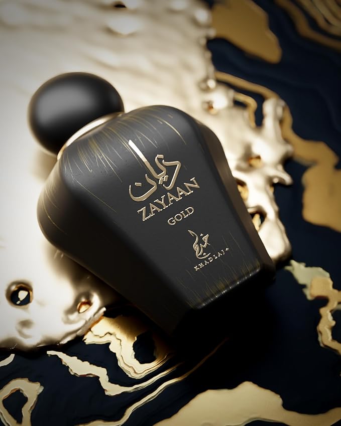 Khadlaj Zayaan Gold – Spicy, Fruity, Aromatic, Amber – Eau de Parfum Spray Long-Lasting Fragrance for Men, 3.4 Ounce / 100 ml
