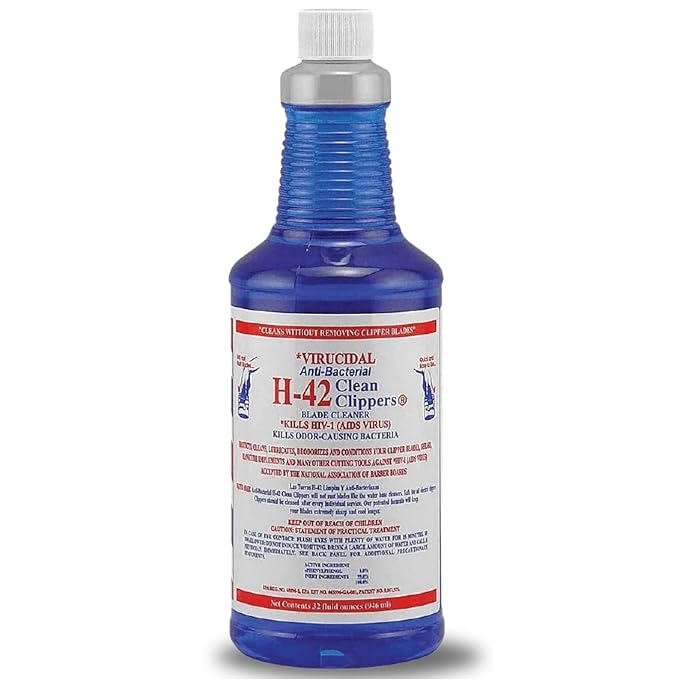 H-42 Clipper Blade Cleaner – Waterless Clipper Cleaner for Barbers, Anti-Rust Formula for Clippers and Trimmers, Cleans and Cools Blades, 32oz Bottle Refill (Pack of 1)