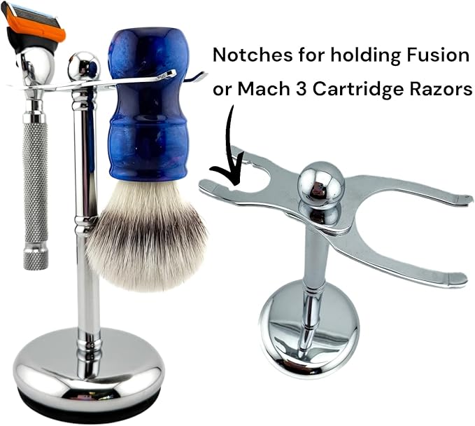 Parker Safety Razor, The Adjust-O-Stand, Adjustable Safety Razor & Shave Brush Stand, Simple to Customize to fit Any Size Shave Brush - PATENT PENDING