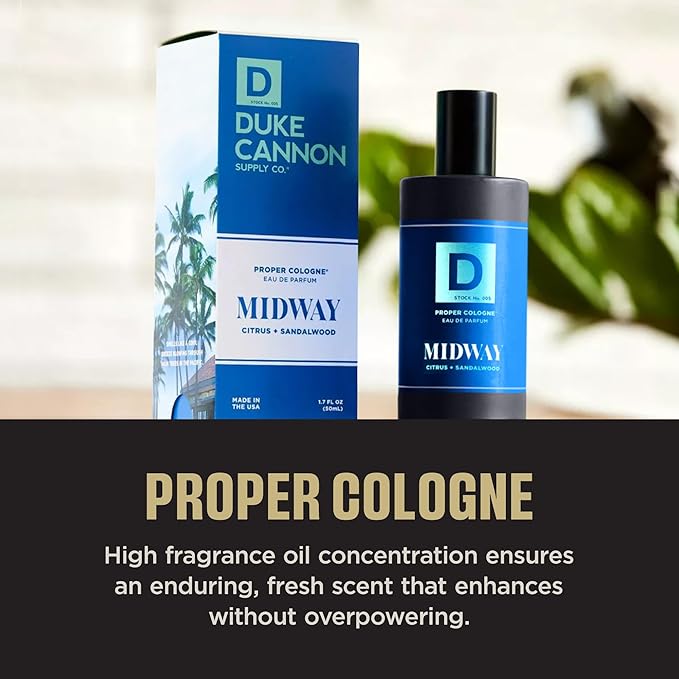 Duke Cannon Supply Co. Midway & Sawtooth Men’s Cologne Duo Fresh Citrus Marine and Crisp Alpine Cedarwood Long-Lasting Eau de Parfum Set Masculine Everyday Fragrance Kit 1.7 Fl Oz.
