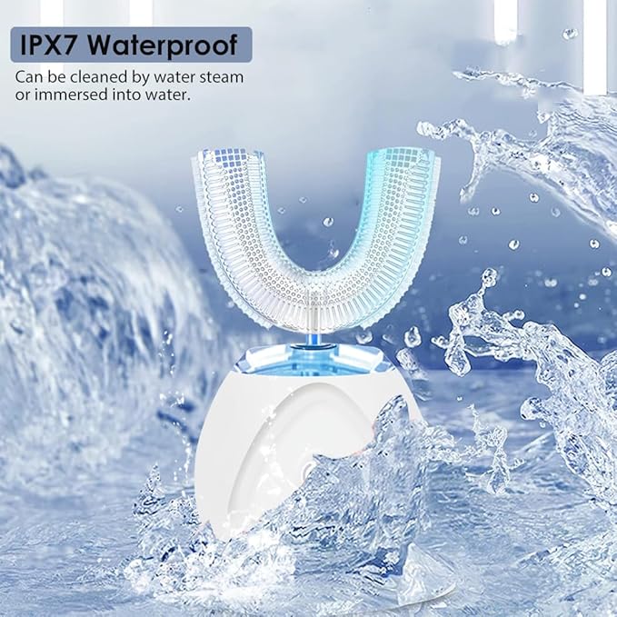 360 Ultrasonic Toothbrush, Automatic Toothbrushes Auto Sonic Tooth Brush, Teeth whitening Brush with Timer & Wireless Charging 360° Ultrasonic Electric Toothbrush for Adult
