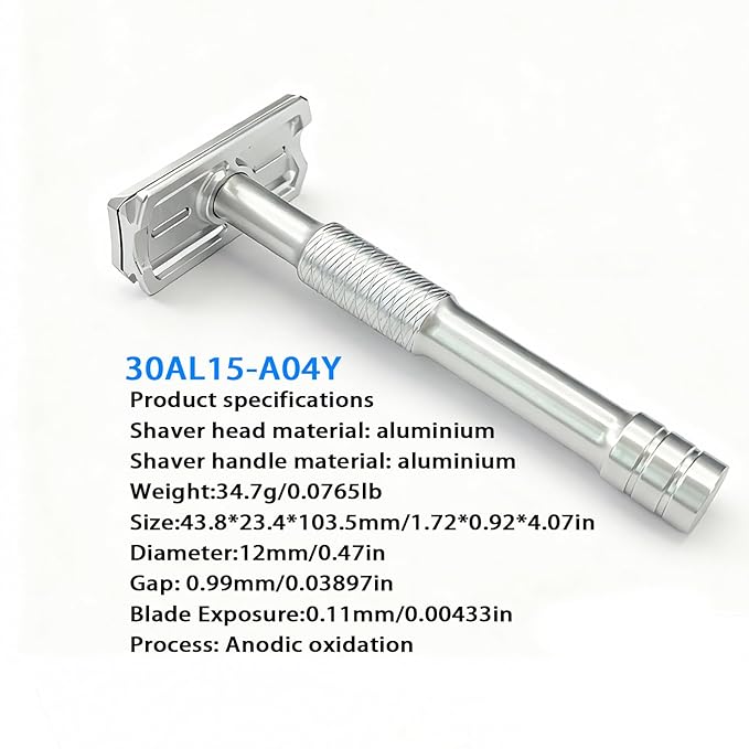 KAMPFE Shaving Razor CNC Aluminum Double Edge Safety Razor Contains 5 Blades.Perfect Fixed Shaving Angle With Superior Blade Rigdity.Aggress Type Reusable Single Blade Razors for Men and Women