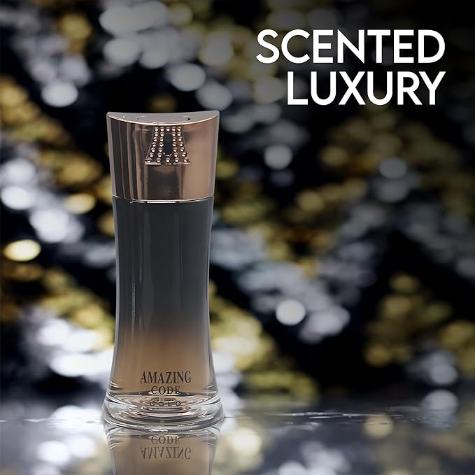 Amazing Code Eau De Parfum Top Notes Of Lemon, Bergamot, Star Anise, Olive Blossom & Guaiac Wood - Base Notes Of Leather,Bean & Tobacco - Ideal For Daily Wear -3.4 Oz Bottle