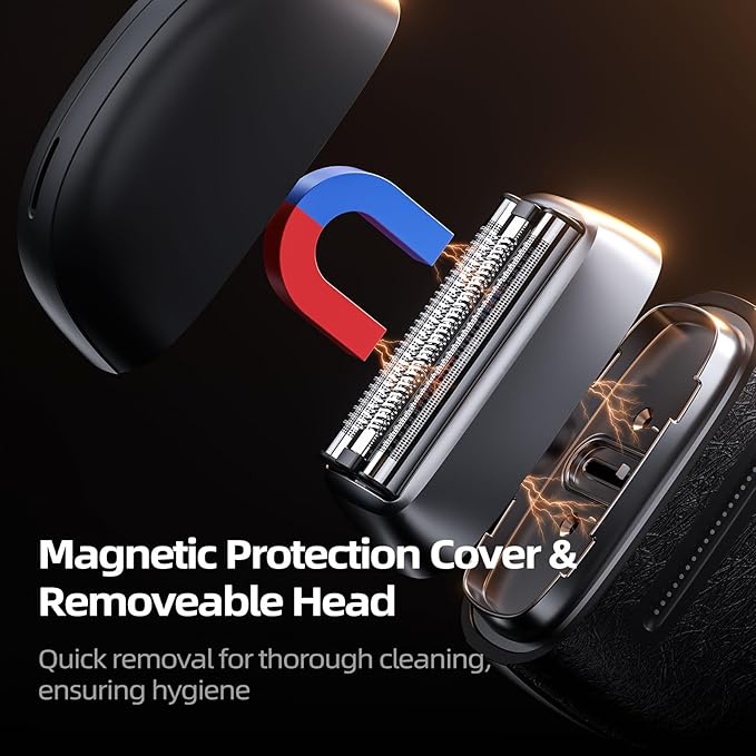 Electric Razor for Men: Foil Shaver with 3D Floating Blades - IPX7 Waterproof Electric Shavers for Men Face, USB-C Fast Charge & Travel Lock, Compact Face Shaver for Men