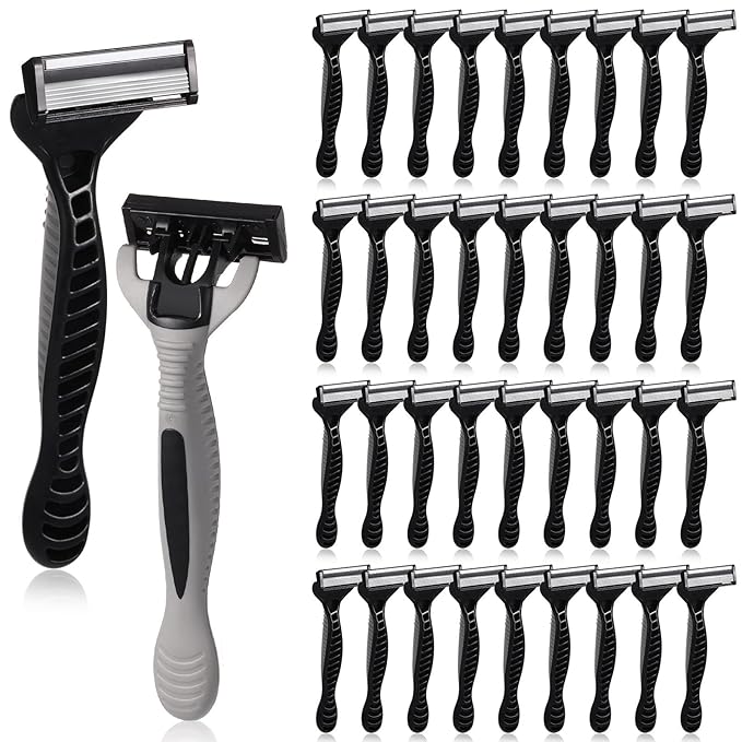 12 Pcs Men's Disposable Razors Bulk 5-blade Blade Razors for Men Set Sensitive Skin Razor Disposable Head Razor for a Smooth and Comfortable Shave