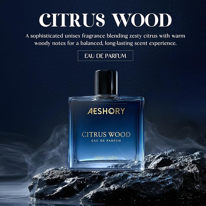 Aeshory Luxury Unisex Perfume, 3.4 FL OZ Long Lasting Eau De Parfum Cologne For Men & Women, Aromatic Citrus Wood Fragrance for Date & Gift, Fresh Scent Perfume Spray
