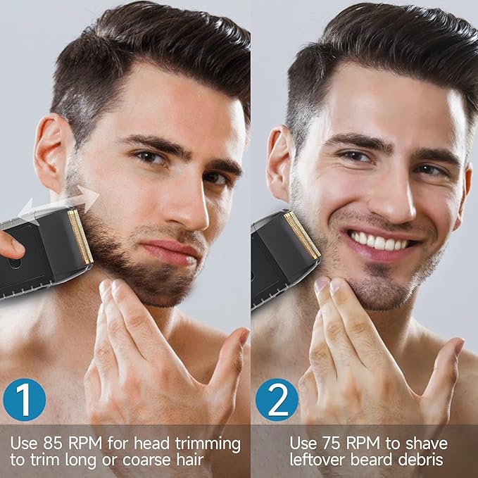 Foil Shaver for Men, Electric Razor with 2-Speed Settings, High-Speed Waterproof Dual Floating Blades for Close Shaving, Rechargeable with LED Display, Ideal for Face, Beard & Head Shaving