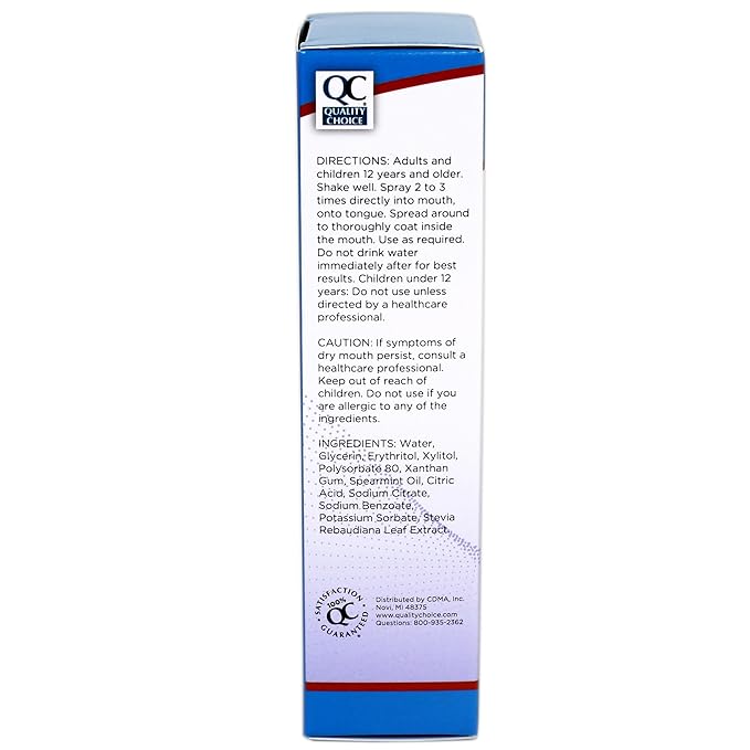 Quality Choice Dry Mouth Moisturizing Spray, Soft Mint, 1.5 FL OZ