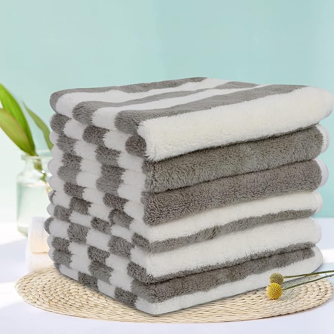 SINLAND Microfiber Facial Cloths Fast Drying Washcloth 12inch x 12inch Absorbent Face Wash Cloth Soft Makeup Remover Cloths