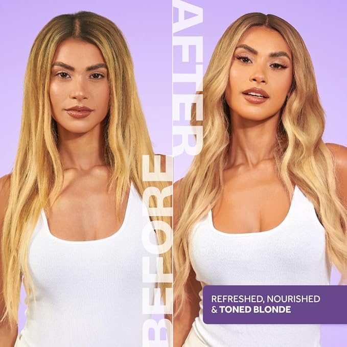 Lee Stafford Purple Toning Shampoo | Bleach Blonde Collection - Best Toner Cleanser, Neutralizes Brassy & Yellow, Great for Color Treated, Silver, & Grey, Hydrating for Dry, Damaged Hair, 16.9 Fl Oz