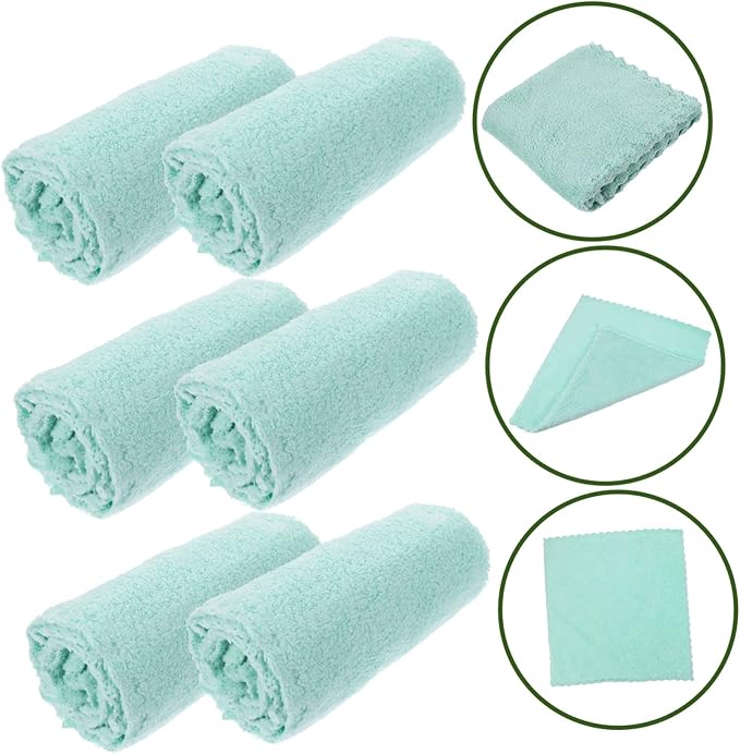 6pcs Coral Fleece Face Towels Soft Absorbent Hand Towels for Daily Face Cleaning Square Cloths for Men and Women Portable and Skin-Friendly