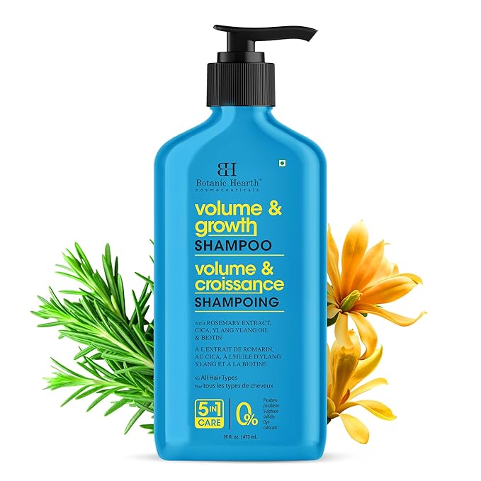 Botanic Hearth Rosemary Shampoo Infused With Cica, Ylang Ylang Oil & Biotin Oil – Clarifying Shampoo For Hair Volume, Growth & Strength | Paraben & Sulfate Free | For All Hair Types, 16 Fl Oz