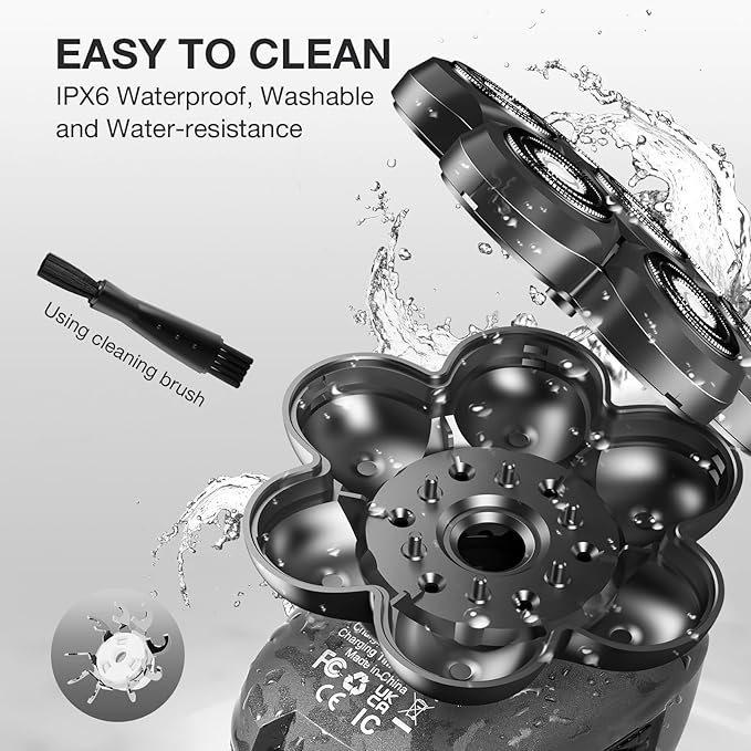 Head Shavers for Bald Men: 5-in-1 Electric Razor - Waterproof Wet Dry Shaving - Professional Grooming Kit for Balder - Rechargeable Head Shavers Valentine's Day Gifts (Light Black)