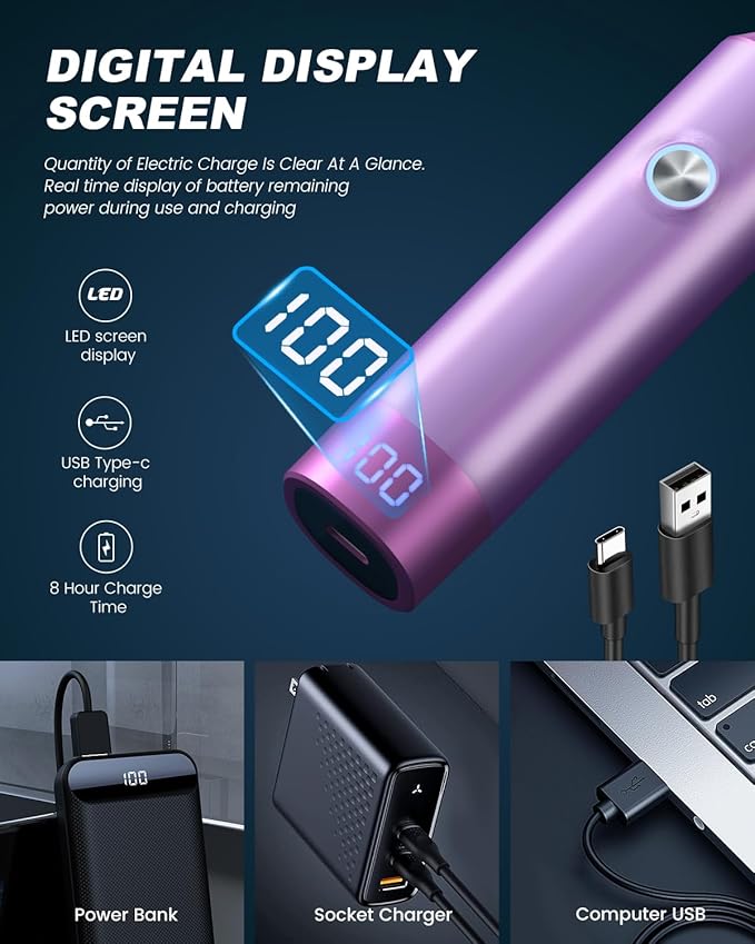 Ear and Nose Hair Trimmer for Men, 2025 Professional Painless USB Rechargeable Eyebrow & Facial Hair Trimmer, 13,000 RPM Precision Tool with Powerful Motor and Dual-Edge Blades, IPX7 Waterproof
