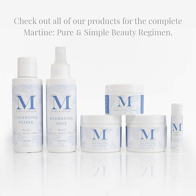 Martine: Pure & Simple Night time Moisturizer for Women & Men, Made with Double Helix Water & All Natural Ingredients Such as Coconut Oil And Vitamin E (2 Oz)