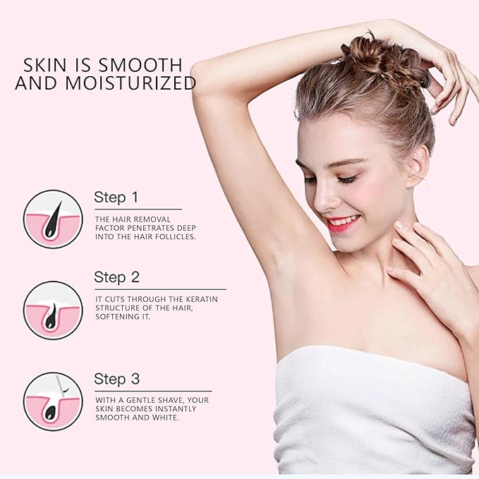 No Shave Hair Removal Cream, Gentle Formula with Vitamin E & Vitamin B5, Suitable for Sensitive Skin, Moisturizes and Nurtures Skin, Protected after Hair Removal (1pcs)