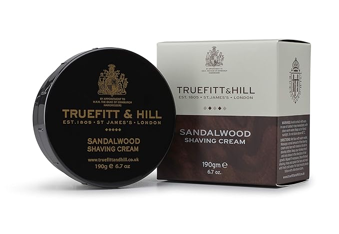Truefitt & Hill Shaving Cream Bowl - Sandalwood | Smooth Glide for Incredibly Close, Yet Comfortable Hydrating Shave, 6.7 ounces