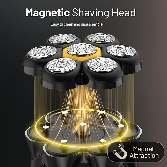 Head Shaver for Bald Men: Upgrade Electric Bald Razor -IPX7 Wet Dry Shaving- 7 Floating Heads for Ultimate Comfort - Rechargeable Grooming Kit for Scalp/Face/Beard-Close Shaving