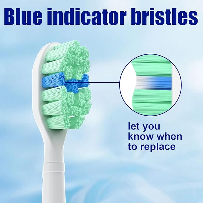 Toptheway Toothbrush Replacement Heads Compatible with Philips Sonicare ProtectiveClean DiamondClean C2 C1 G2 W 4100 5100 5300 Plaque Control, 6 Pack
