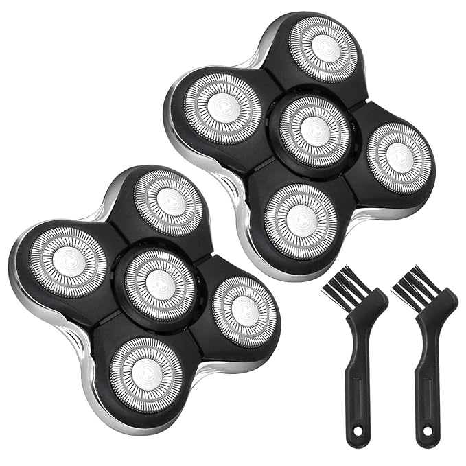 2 Pack Pro Head Shaver Replacement Blades Compatible with Remington Balder Pro Head Shaver Model XR7000, 5 Dual Track Heads for Remington Shaver, Precision Electric Shaving for Bald Men