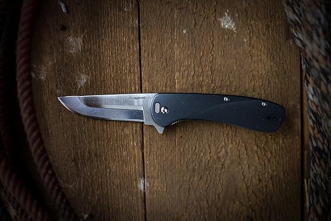 OUTDOOR EDGE RAZOR VX1 | Replaceable Blade EDC Folding Pocket Knife | 3" Stainless Blade, Gray Anodized Aluminum Handle, Reversible Pocket Clip | Outdoor, Camping, Survival, Utility