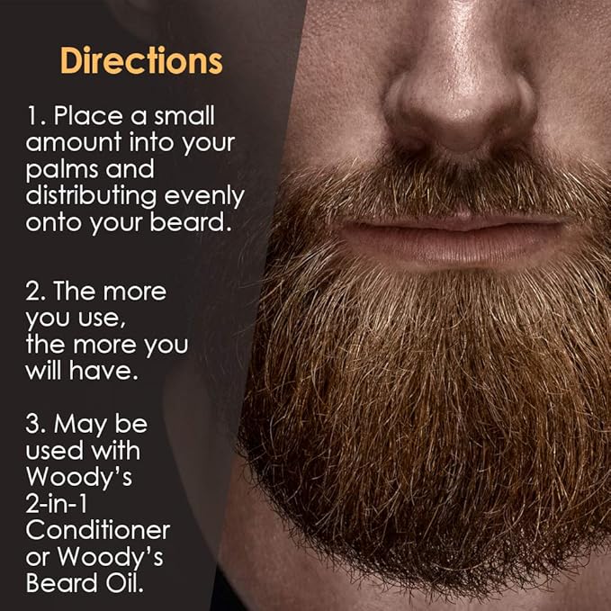 Woody's Beard Balm for Men - Facial Hair Conditioner & Beard Softener for Men, Leave-in Moisturizer, Beards Wax, 2 Oz, 2 Pack