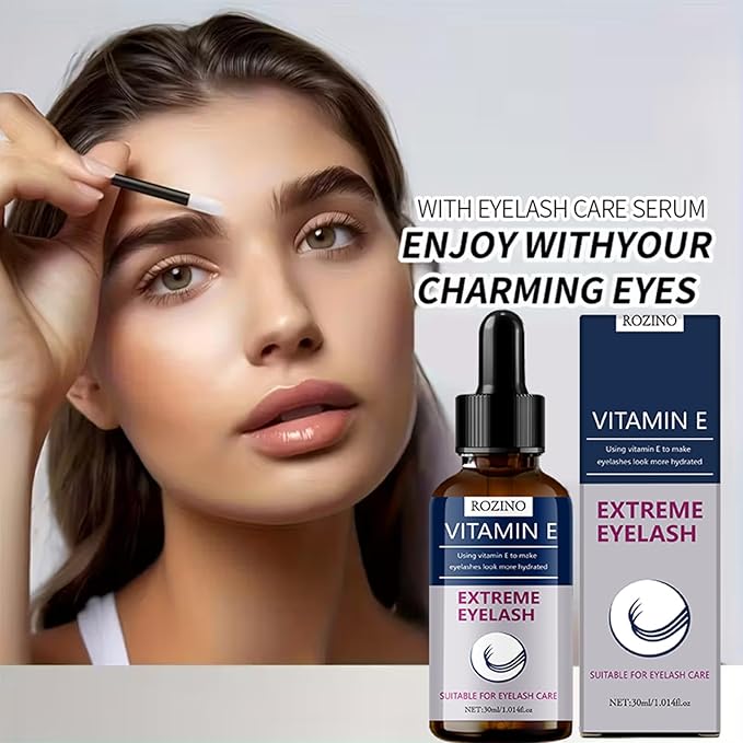 Eyelash and Eyebrow Nourishing Treatment with Vitamin E and Botanicals，Daily Conditioning Essence to Support Healthy, Fuller-Looking Lashes and Brows (Vitamin E)
