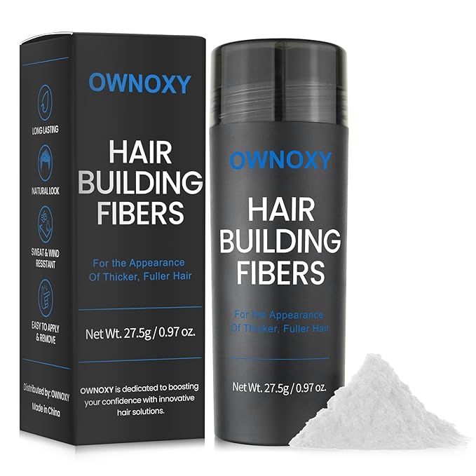 Hair Fibers for Thinning Hair - Hair Building Fibers for the Appearance of Thicker, Fuller Hair, Hair Thickening Fibers for Men and Women - Easy to Apply & Remove, 27.5g/ 0.97oz (White)