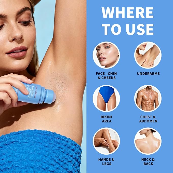 dewyhour Ingrown Hair & After Shave Soothing Serum–Soothes Razor Irritation, Targets Dark Spots,Helps With Razor Bumps for Face,Underarms,Neck & Bikini Area,Korean Skincare Roll-On for Men & Women
