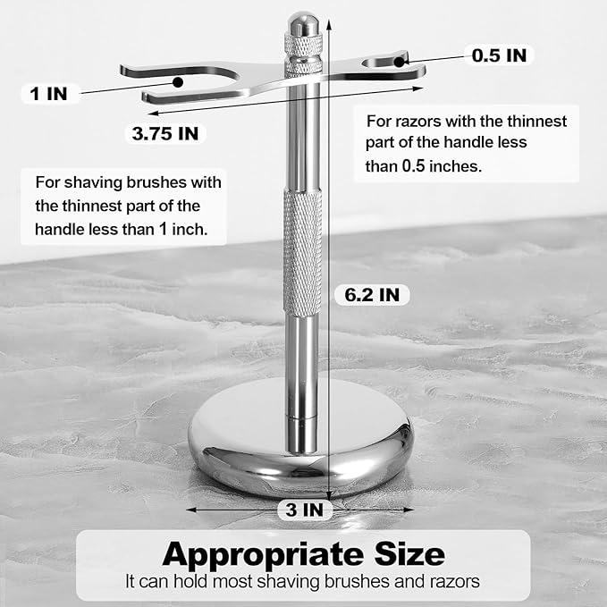 Safety Razor Holder Stand, Safety Razor Stand for Men, Razor and Shaving Brush Holder Stand, Metal Base for Added Stability and Long-Lasting Use
