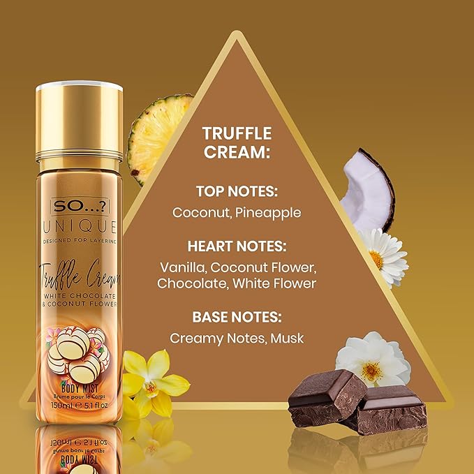 Unique Body Mist - Truffle Cream by So…? for Women - 5.1 oz Body Mist - Pack of 3