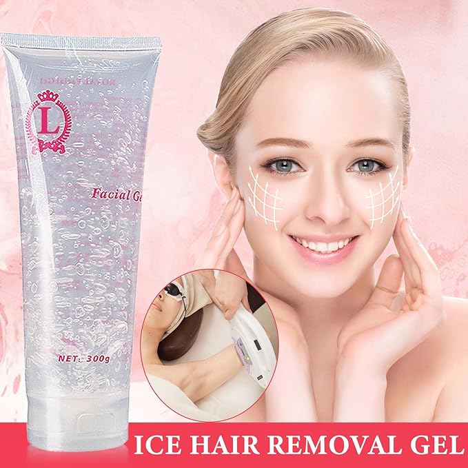 Cooling Gel for Hair Removal,Facial Gel Clear Coupling and Cooling Gel Use with Laser Hair Removal Device and Facial Body Skin Care Machine for Women & Men