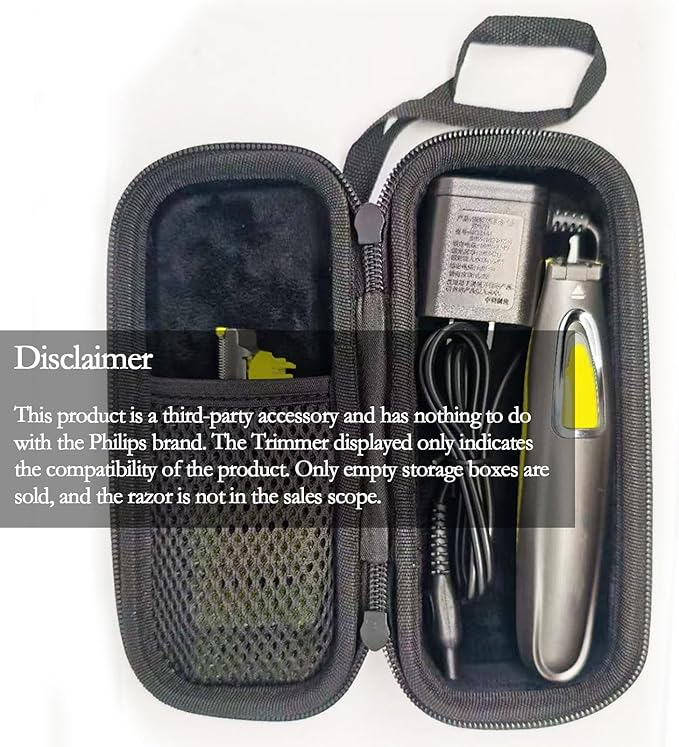 LinMei Hard Case for One Blade Trimmer QP2724/90, QP2834/70, QP2630/72, Waterproof Shaver Organizer Shockproof Travel Storage Box for Charger & Accessories
