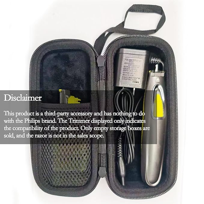 LinMei Hard Travel Case for Electric Trimmer & Shaver Compatible with One Blade QP2520, QP2530, QP2620, QP2630 - Waterproof, Durable and Compact Organizer