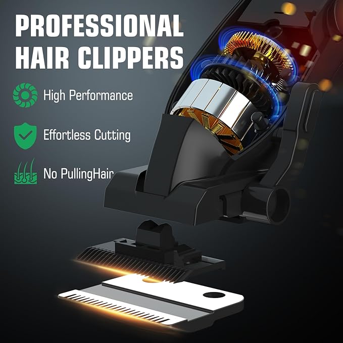 BILLAR Professional Hair Clipper for Men Hair Cutting Kit Men's Beard Trimmer Hair Trimmer Shaver Cordless Barber Clippers and Trimmers（Green）