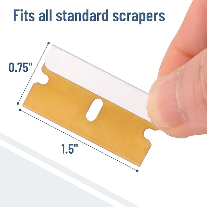 Bates- Single Edge Razor Blades, 100 Pack, Gold, Carbon Steel Razor Blades Single Edge Blades