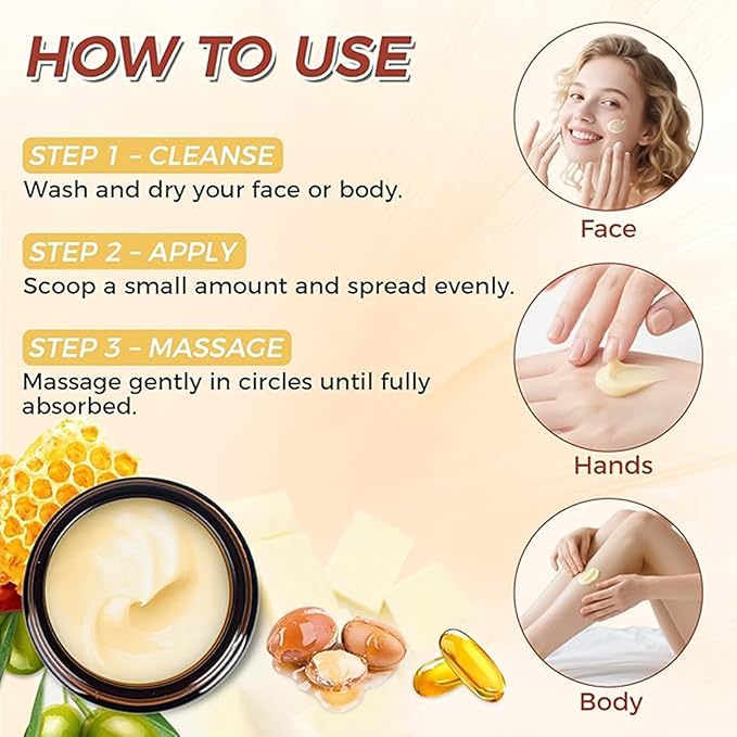 2 Packs Organic Beef Tallow for Skin, Grass Fed Tallow and Honey Balm for Face, Tallow Face Moisturizer with Raw Honey,Natural Soothing Moisturizing Cream for Dry Sensitive Skin(Unscented)