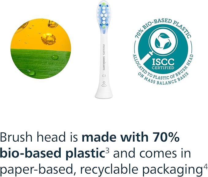 Philips Sonicare C3 Two-in-One - Genuine Replacement Electric Toothbrush Heads, White, 2 Pack, HX9042/65