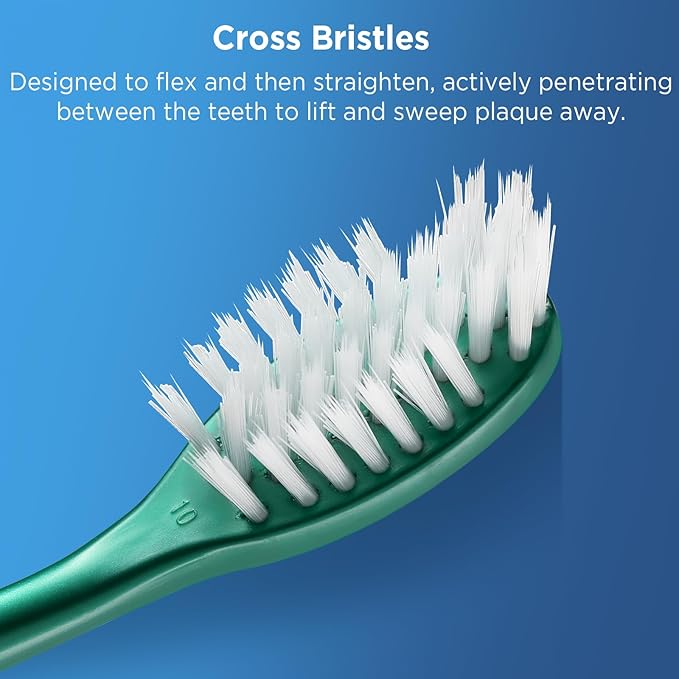 Extra Soft Toothbrushes for Adults, Cross Bristles, 6 Count