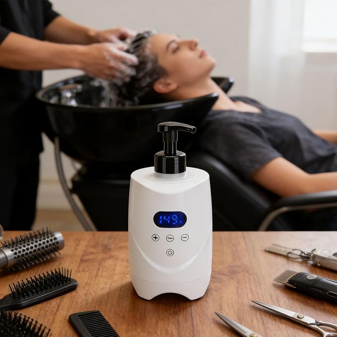 ZJchao Shaving Foam Warmer Machine, Professional Lather Heater for Warm Thick Foam with Temperature Display for Home Use and SPA Salons, Hair Salons, Dressing Rooms (US Plug 110V)