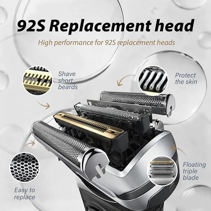 92S Series 9 Electric Shaver Replacement Head Compatible with S9 Foil & Cutter Razor Heads, Applicable for S9 9290cc, 9291cc, 9385cc, 9330s, 9370cc, 9330s, 9293s, 9296cc.New and old packaging