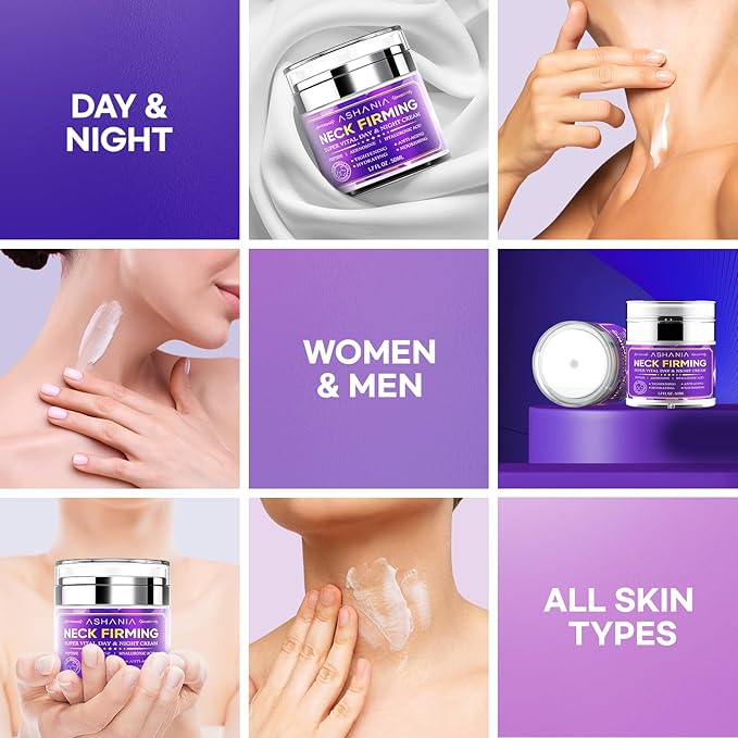 Korean Neck Firming Cream For Deep Neck Wrinkles, Loose Skin & Neckline Care – Peptide & Adenosine Tightening Cream with Hyaluronic Acid - Made in Korea 1.7 fl oz