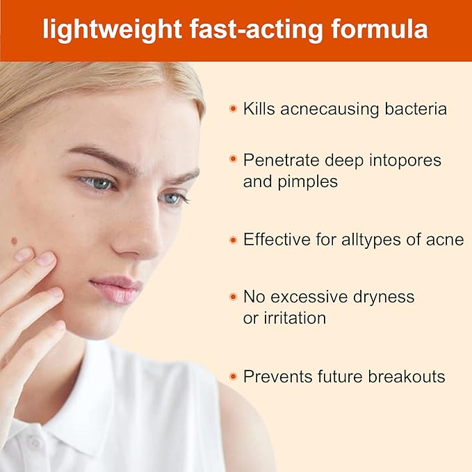 Acne Treatment for Face Hormonal Cystic Stubborn Acne Cream Back Butt Acne Spot Treatment for Teens Adults Moisturizer Pimple Rapid Clearing Cream for Breakouts Blemish Overnight 30g