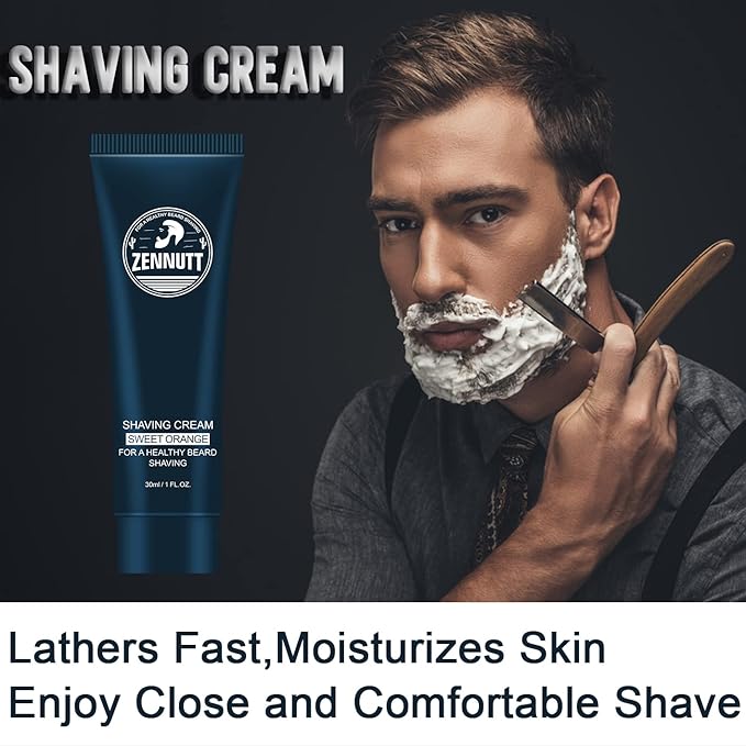 Shaving Cream Mens,8 PCS Travel Shave Cream Gift Set Close Shave Luxury Mens Shaving Cream Kit Unique Gift for Christmas Stocking Stuffers Birthday Gifts for Men Him Dad Adult Husband Boyfriend