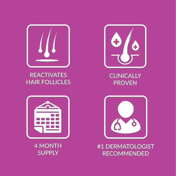 Minoxidil Topical Aerosol Foam, 5%, Hair Regrowth Treatment for Women, 2.11 oz Reactivates Hair Follicles to Stimulate Hair Regrowth - 4 Months Supply