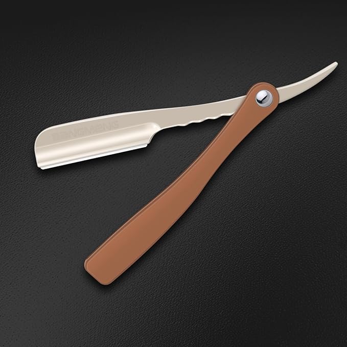 Straight Razor for Men, Professional Barber Razor with 20 Stainless Steel Blades, Edge Single Blade Shavette Shaving Razor for Smooth Precise Shave