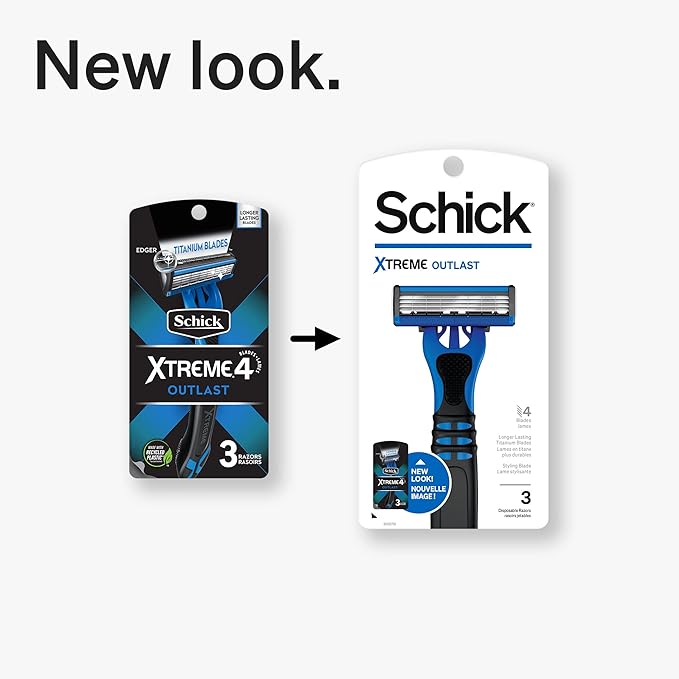 Schick Xtreme 4 Outlast Razor â€” Schick Xtreme4 Disposable Razors Men, 3 Count (Pack of 2)